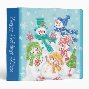 Cute Christmas Snowman Family in the Snow Binder