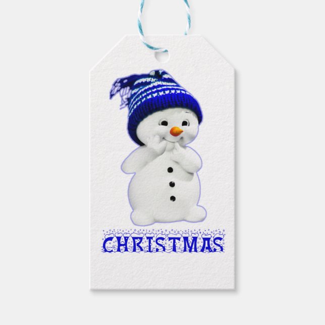 Cute Christmas Snowman Gift Tags (Front)
