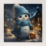 Cute Christmas Snowman Jigsaw Puzzle<br><div class="desc">Puzzles
Cute Christmas Snowman
Holidays/Festive/Fun
Customizable</div>
