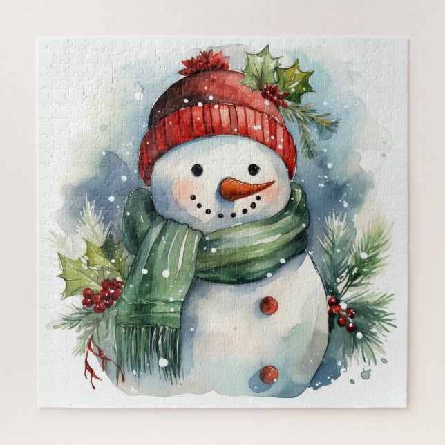 Cute Christmas Snowman Jigsaw Puzzle (Vertical)