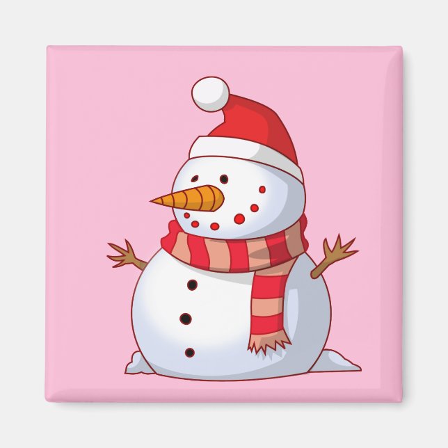 Cute Christmas Snowman Magnet (Front)