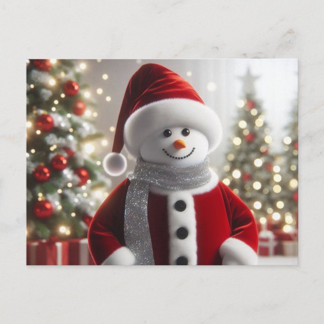 Cute Christmas Snowman Postcard (Front)