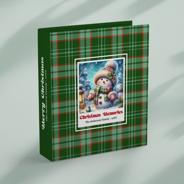 Cute Christmas snowman ring binder album editable (Cute Christmas snowman ring binder album editable)