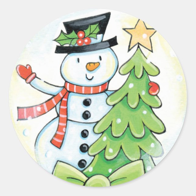Cute Christmas Snowman stickers (Front)