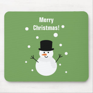 Cute Christmas Snowman Winter Festive Holiday Snow Mouse Pad