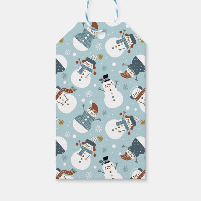 Cute Christmas Snowmen Gift Tags (Front)