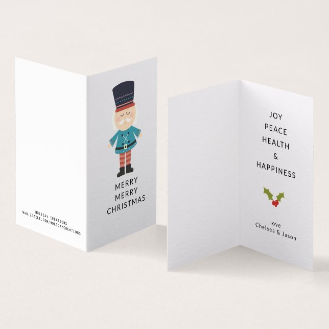 Cute Christmas Soldier, Clean & Minimal Design (Inside and Outside)