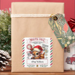Cute Christmas Special Delivery From Santa Square Sticker<br><div class="desc">Christmas Special Delivery From Santa</div>
