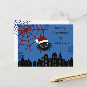 Cute Christmas Spider Personalized  Holiday Postcard