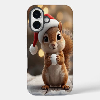 Cute Christmas Squirrel iPhone 16 Case