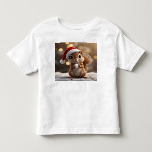 Cute Christmas Squirrel Toddler Jersey Tee
