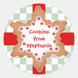 Cute Christmas star cookie Classic Round Sticker