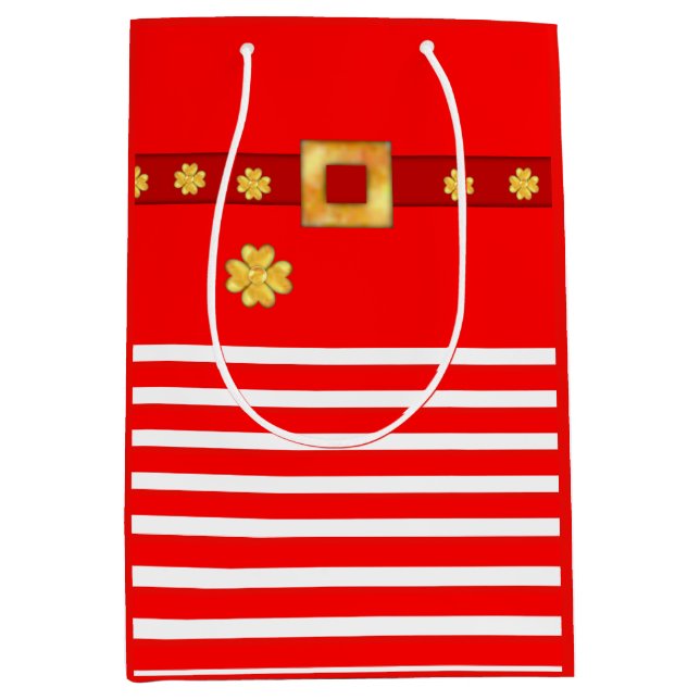 Cute Christmas striped gift bag (Front)