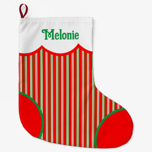 Cute Christmas Striped Personalized  Large Christmas Stocking