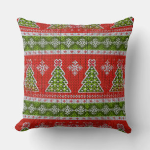 Cute  Christmas sweater design Throw Pillow