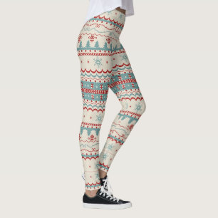 Cute Christmas Sweater Knit Holiday New Years wool Leggings