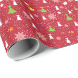 Cute Christmas Symbol Pattern Red White & Green Wrapping Paper<br><div class="desc">Cute christmas symbols pattern in white red and green</div>