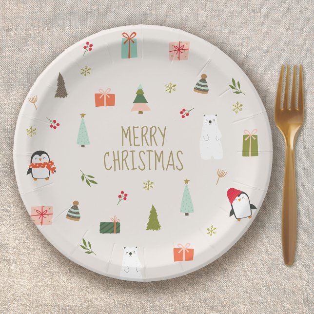 Cute Christmas Symbols  Paper Plate (Creator Uploaded)