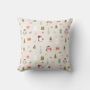 Cute Christmas Symbols  Throw Pillow