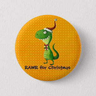 Cute Christmas T-rex 2 Inch Round Button
