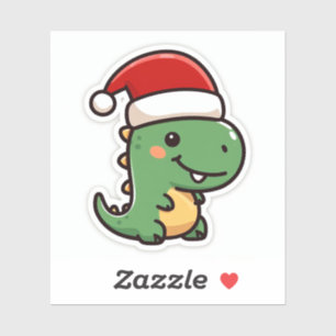 Cute Christmas T-Rex Sticker