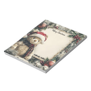Cute Christmas Teddy Bear Design - Festive and Fun Notepad