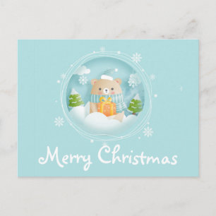 Cute Christmas Teddy Bear Postcard
