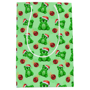 Cute Christmas Teddy Bears  Medium Gift Bag