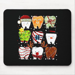 Cute Christmas Teeth Funny Christmas Dentist Denta Mouse Pad