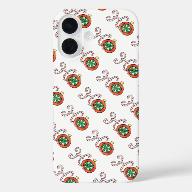 Cute Christmas Text, Ho in Candy Canes Ornaments Case-Mate iPhone Case (Back)