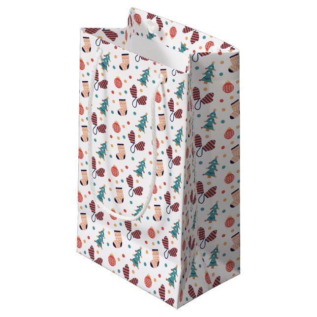 Cute Christmas Themed  Small Gift Bag (Front Angled)
