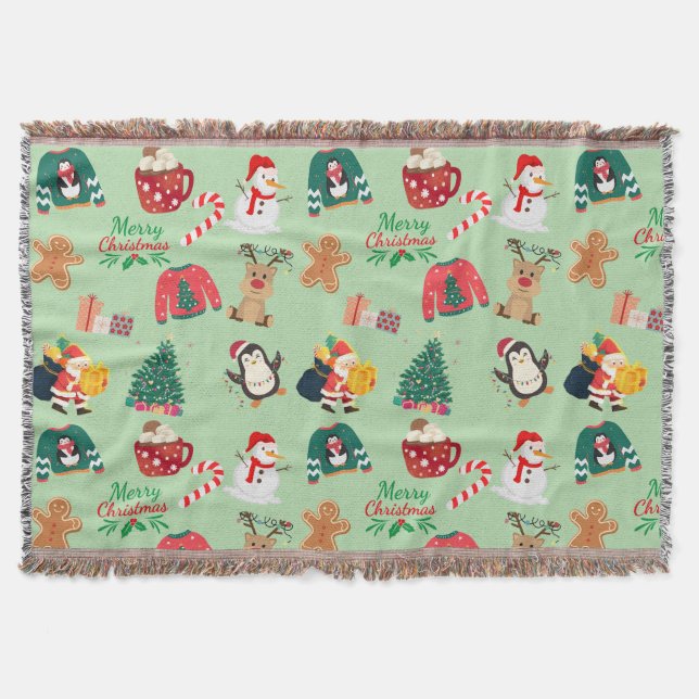 Cute Christmas Throw Blanket (Front)