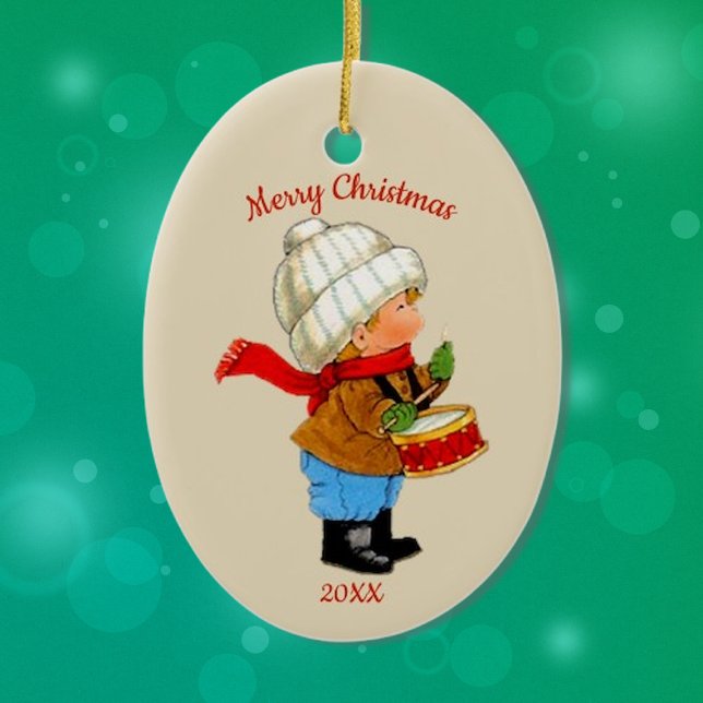 Cute Christmas Tot Boy with Drum Ornament (Creator Uploaded)