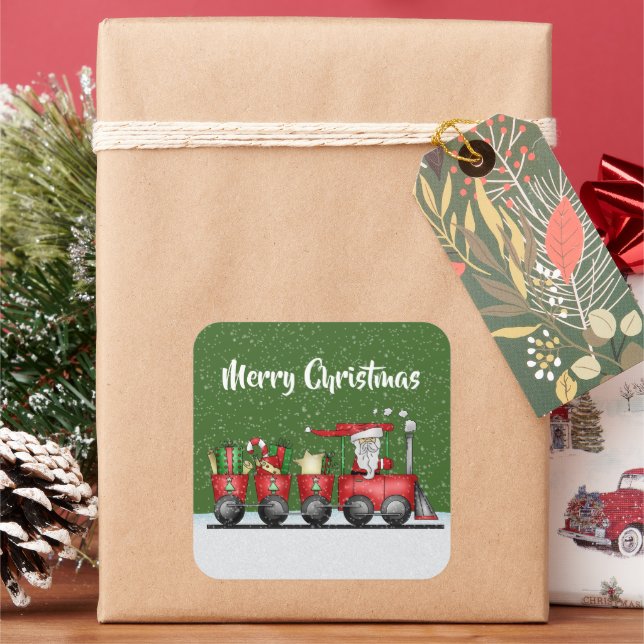 Cute Christmas train add message sticker (Holiday)