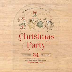 Cute Christmas Treat Friends Christmas Party Acrylic Invitations