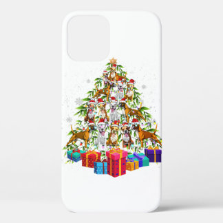 Cute Christmas Tree Boxer Dog Family Xmas Gift iPhone 12 Case