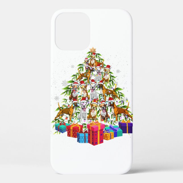 Cute Christmas Tree Boxer Dog Family Xmas Gift Case-Mate iPhone Case (Back)