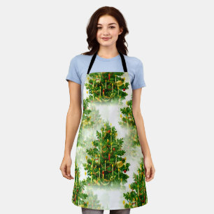 Cute Christmas Tree Candle lights Apron