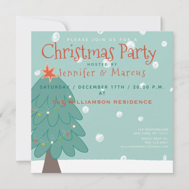 Cute Christmas Tree | Christmas Party Invitation (Front)