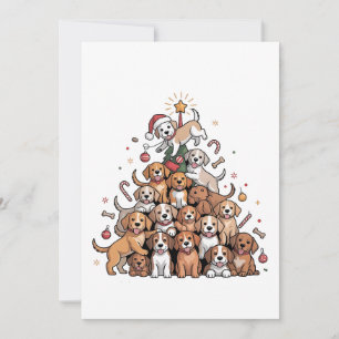 Cute Christmas Tree Dog Xmas Tree Puppy   Invitation