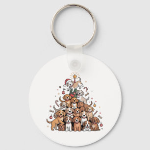 Cute Christmas Tree Dog Xmas Tree Puppy Keychain