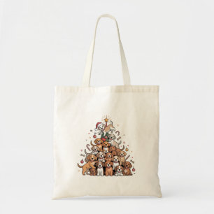 Cute Christmas Tree Dog Xmas Tree Puppy   Tote Bag