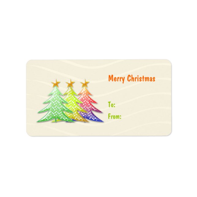 Cute Christmas Tree Gift Tag Label (Front)