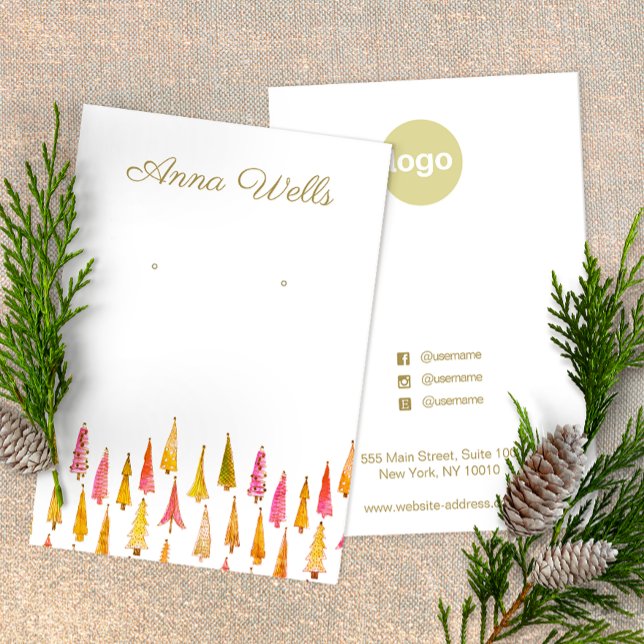 Cute Christmas Tree Holiday Earring Display Card (Creator Uploaded)
