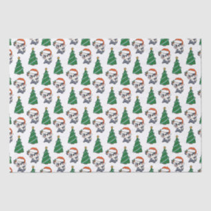 Cute Christmas Tree Panda Red Santa Hat Tissue Paper