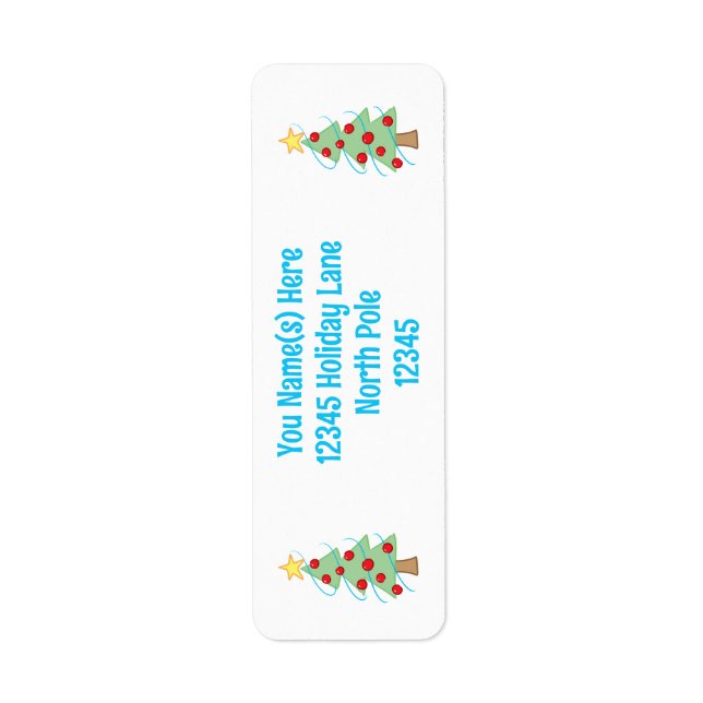 Cute Christmas Tree Return Address Labels (Front)