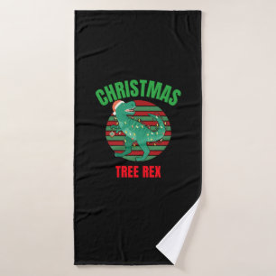 Cute Christmas Tree Rex Bath Towel