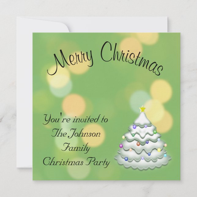 Cute Christmas Tree w/Bud Green Bokeh Background (Front)