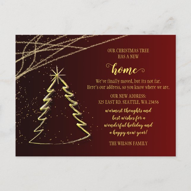 Cute Christmas Tree We've Moved Holiday Moving Pos Postcard (Front)