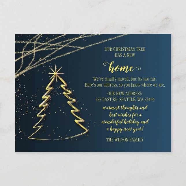 Cute Christmas Tree We've Moved Holiday Moving Postcard (Front)